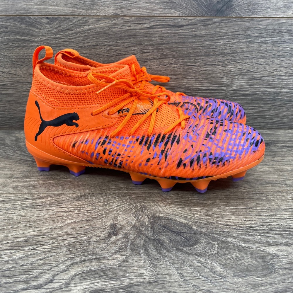Puma Future 7 Play FG/AG Soccer Cleats Youth 4 Orange Purple 108436-01